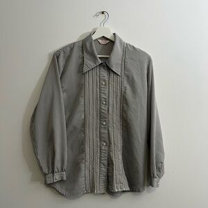 Vintage Classic Striped Button-Up Shirt